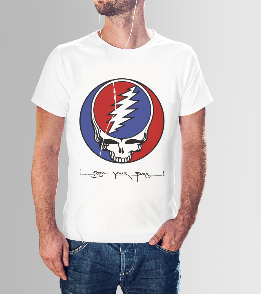 Steal Your Face Grateful Dead Skull Logo With Lightning Bolt T-Shirt