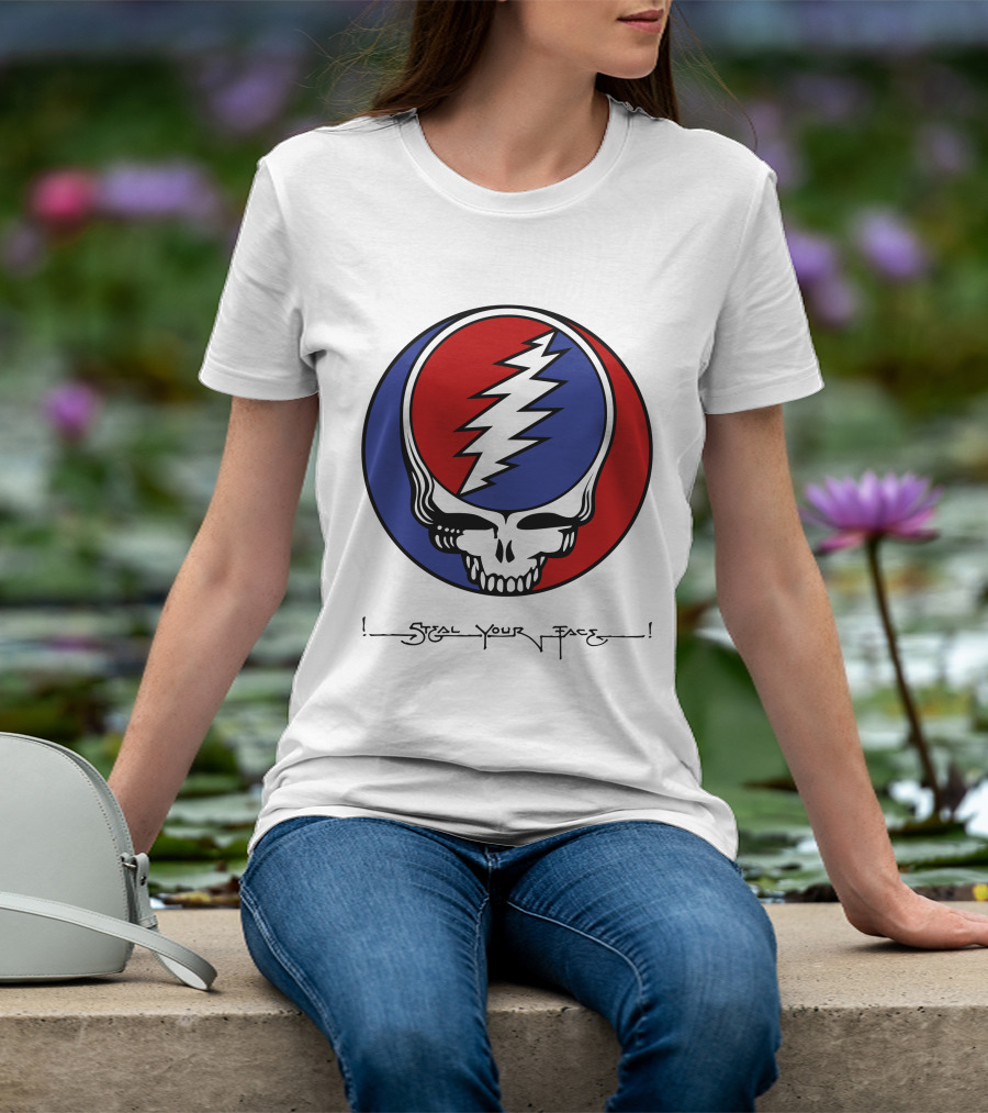 Steal Your Face Grateful Dead Skull Logo With Lightning Bolt T-Shirt