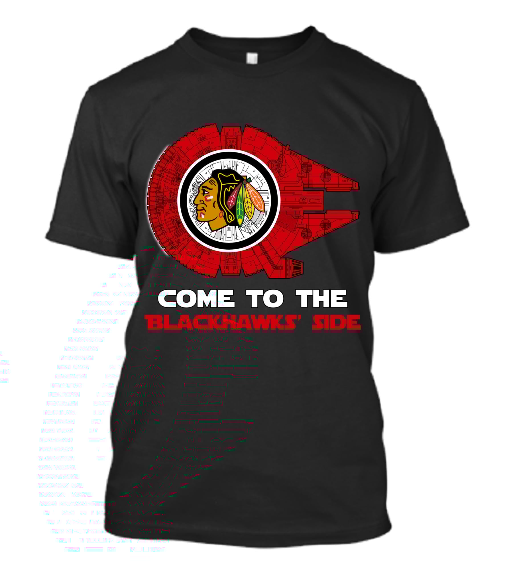 Chicago Blackhawks Come To The Blackhawks' Side Millennium Falcon T-Shirt