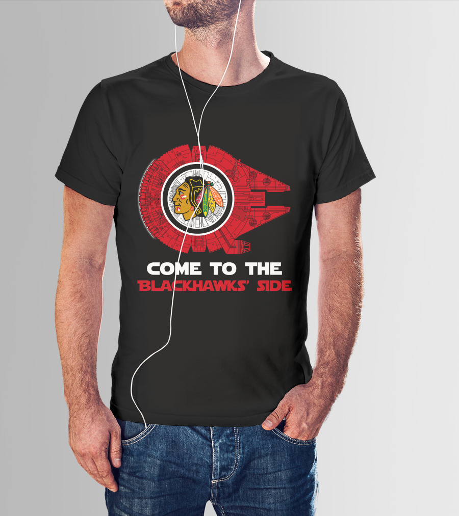 Chicago Blackhawks Come To The Blackhawks' Side Millennium Falcon T-Shirt