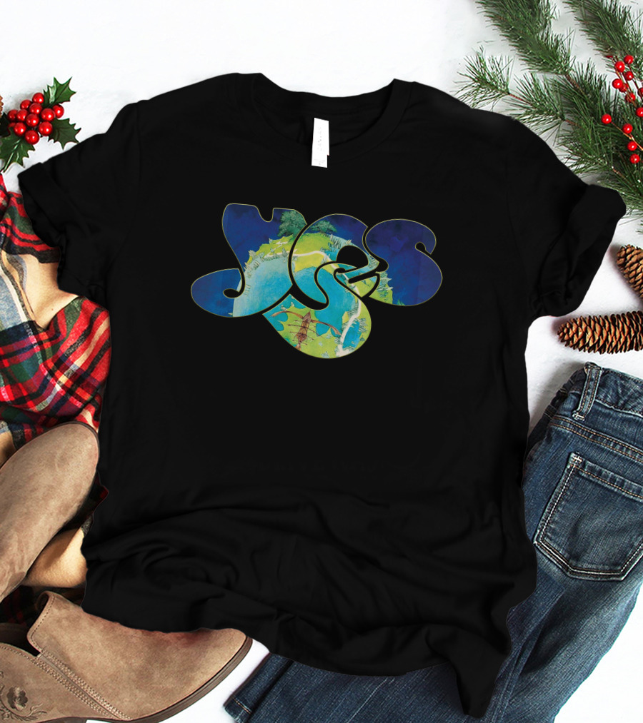 Yes Classic Logo With Earth And Ocean Motif T-Shirt