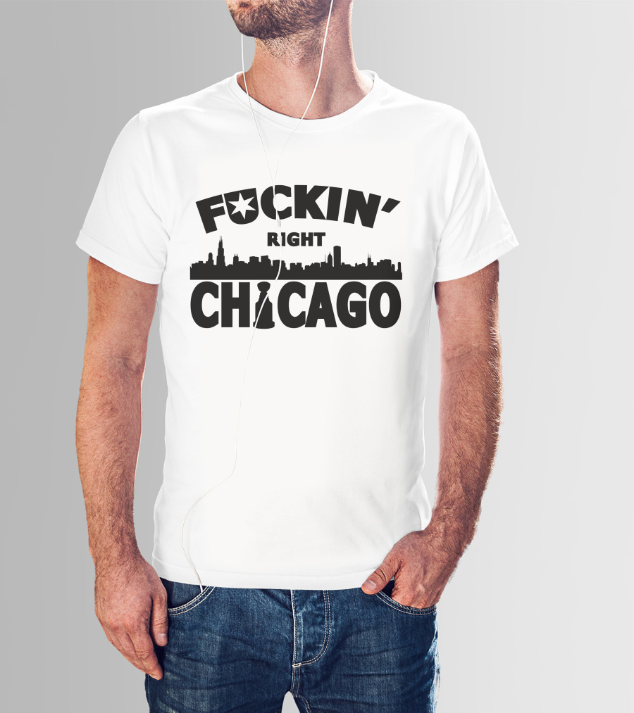 F*Ckin' Right Chicago Skyline Stanley Cup Celebration T-Shirt