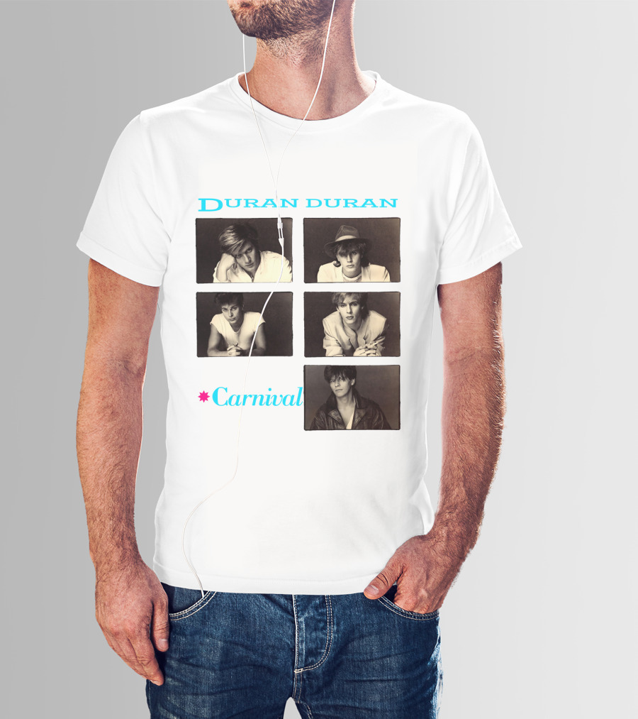 Duran Duran Carnival Album Cover Vintage Black And White Photos T-Shirt