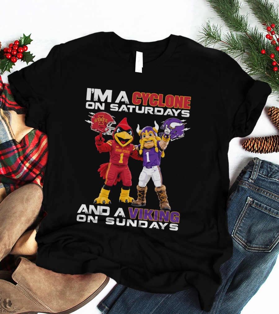 I'm A Cyclone On Saturdays And A Viking On Sundays T-Shirt