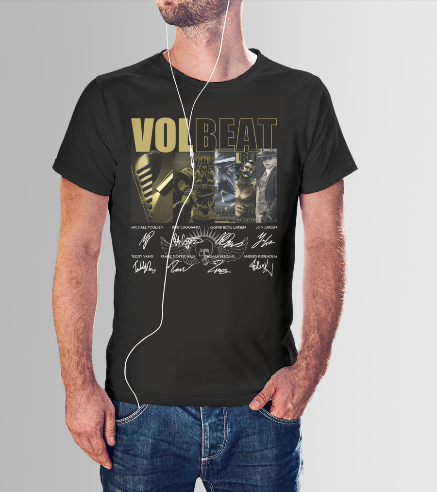 Volbeat Michael Poulsen Rob Caggiano Kaspar Boye Larsen Jon Larsen Teddy Vang Franz Gottschalk Thomas Bredahl Anders Kjølholm T-Shirt