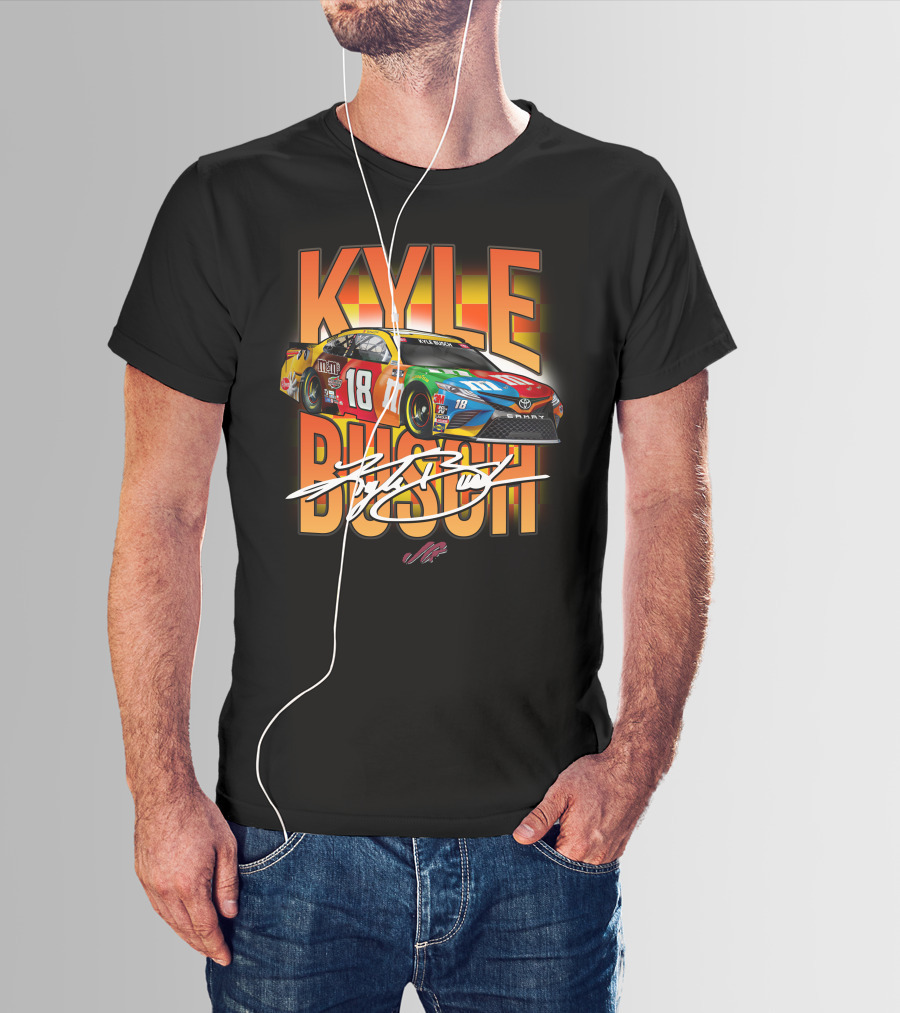 KYLE BUSCH NASCAR Joe Gibbs Racing 18 M&M's Car T-Shirt