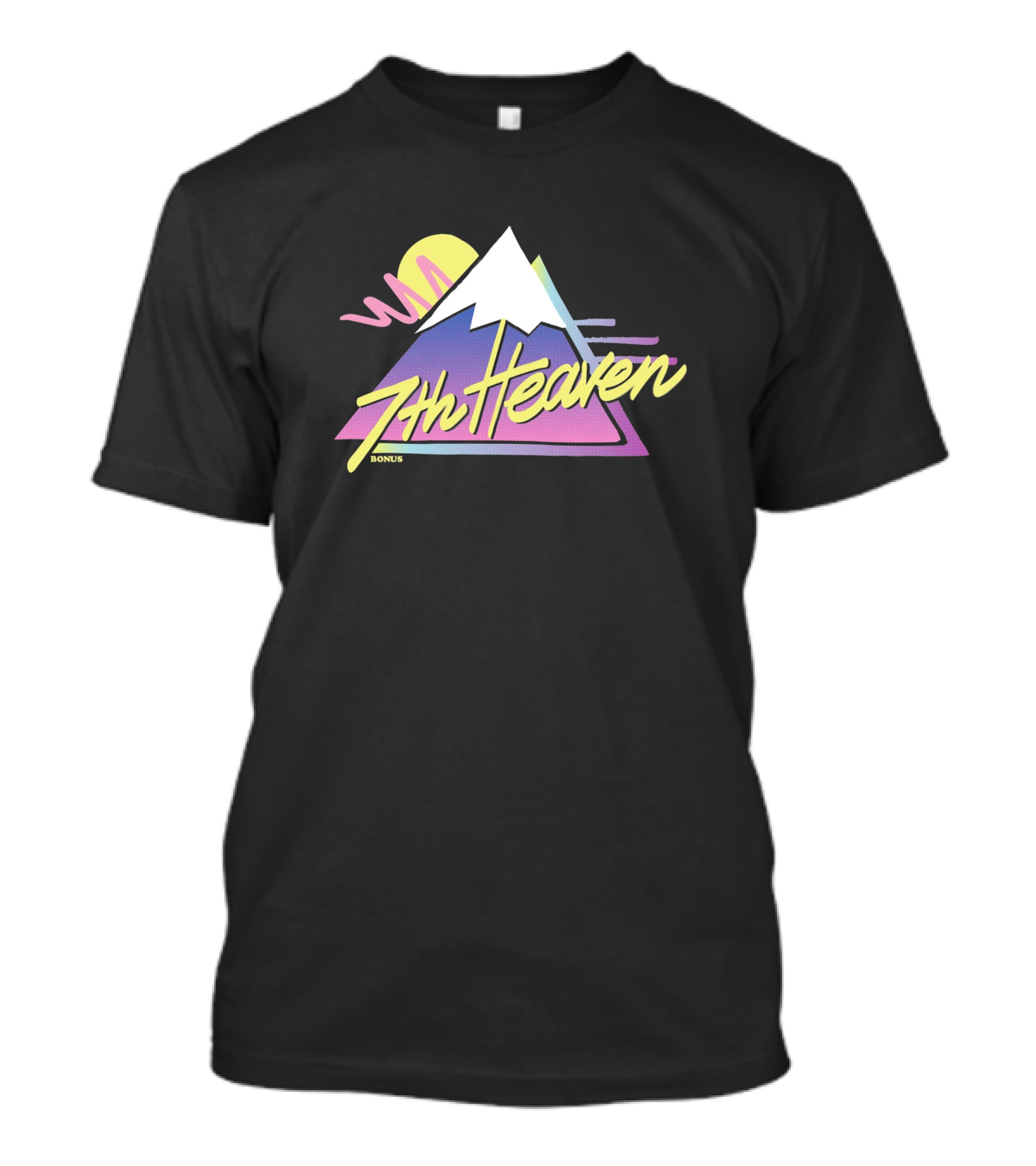 7th Heaven Retro Mountain Sunset Aesthetic Bonus T-Shirt