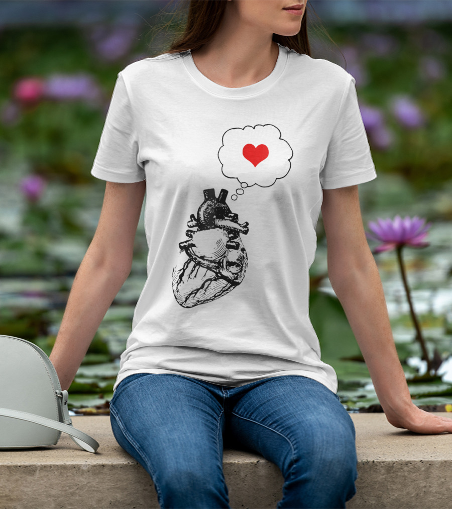 Anatomical Heart With Red Love Symbol Valentine T-Shirt