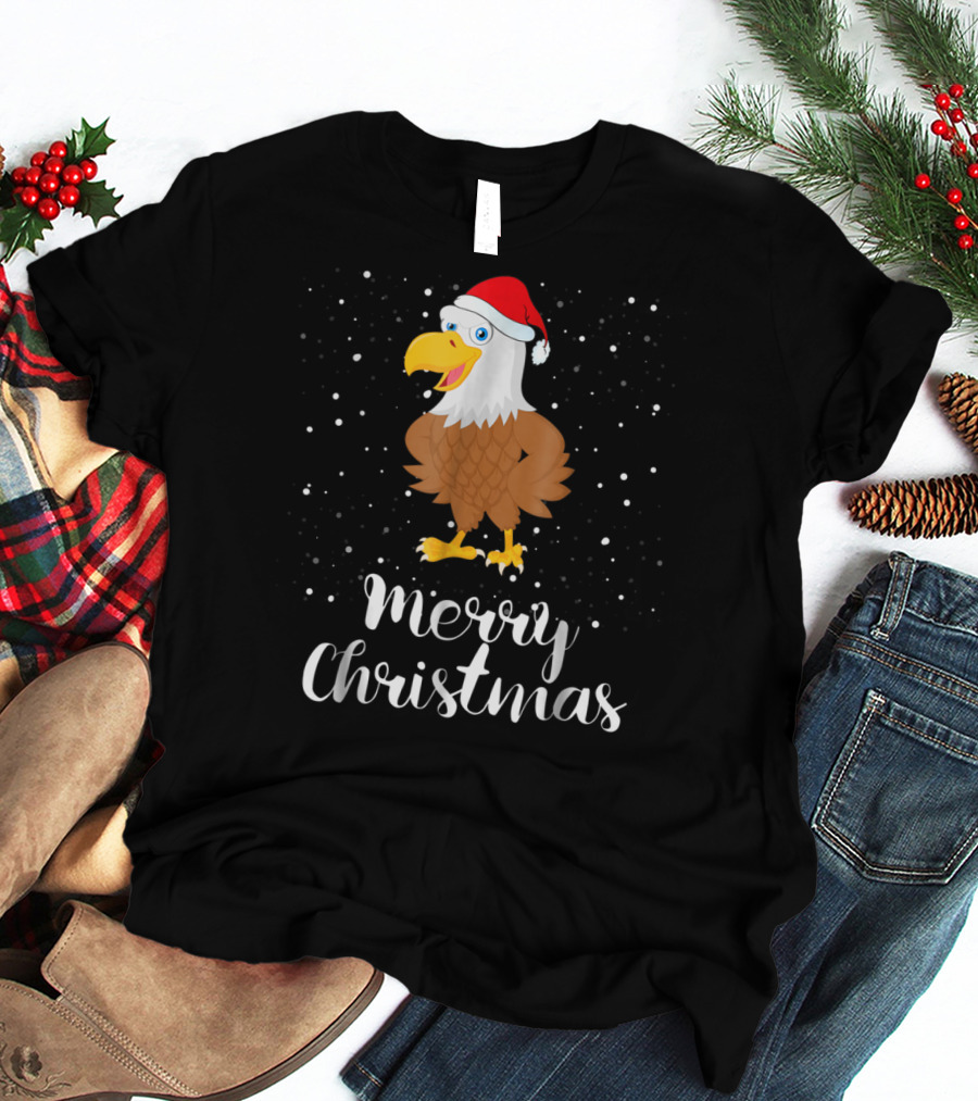 Merry Christmas Eagle Funny Christmas Matching Family Group T-Shirt