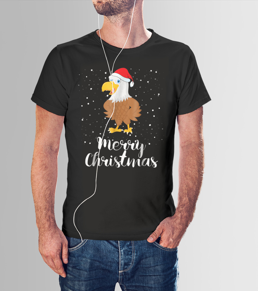 Merry Christmas Eagle Funny Christmas Matching Family Group T-Shirt