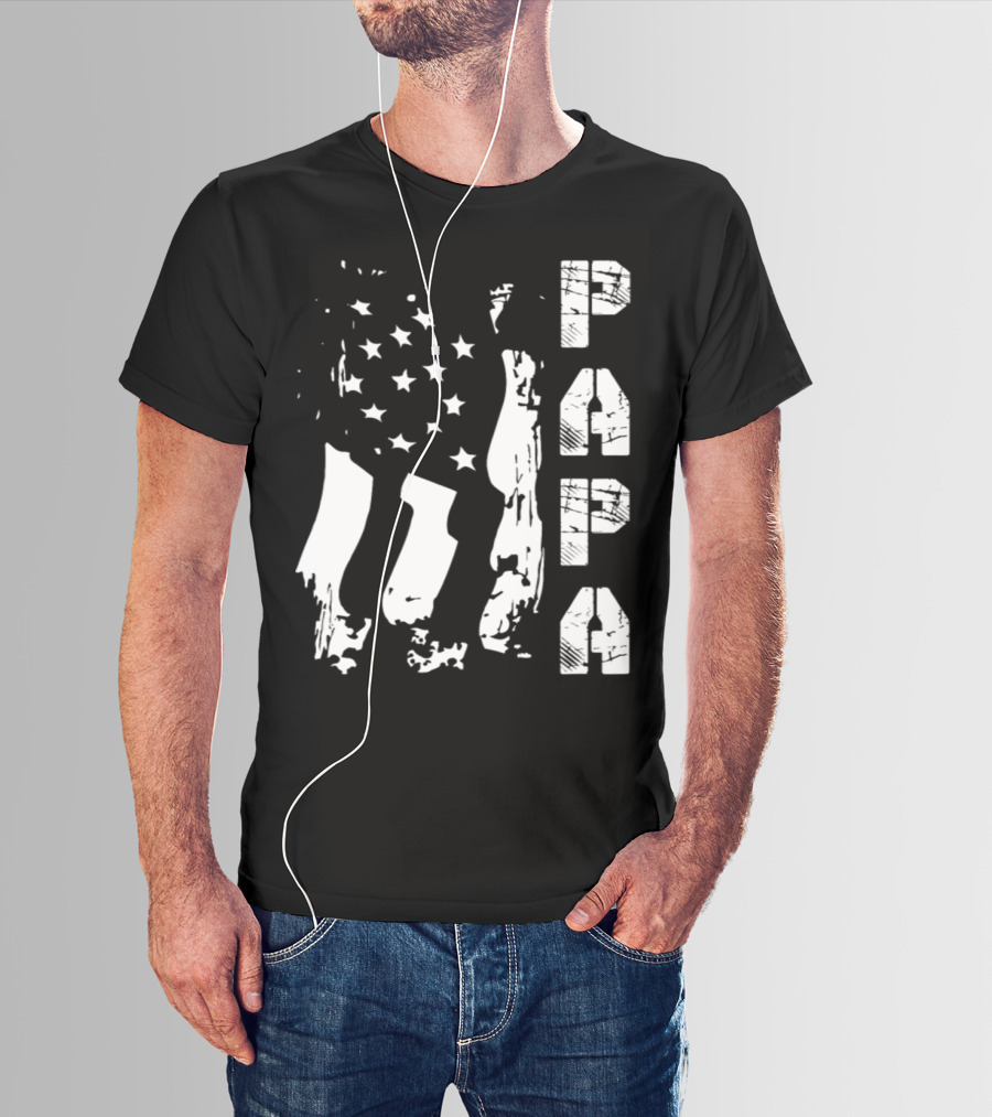 Papa Flag Father's Day S61 USA T-Shirt