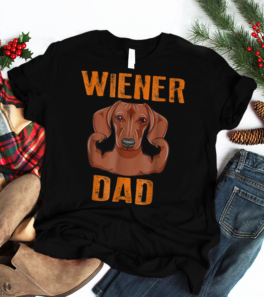 WIENER DAD Dachshund Muscle T-Shirt