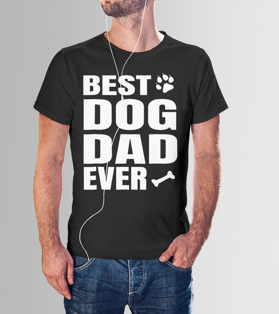 Best Dog Dad Ever Paw Bone Distressed Idea61 T-Shirt