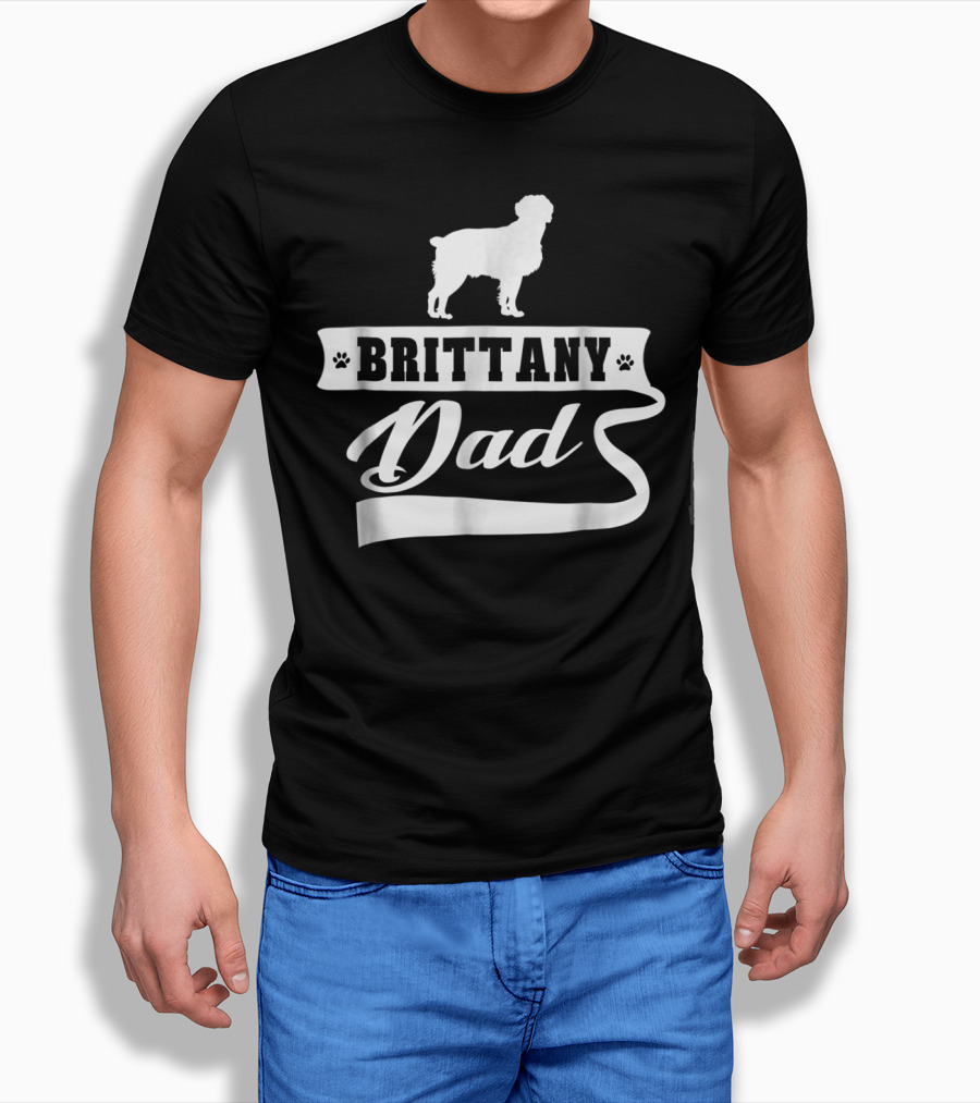 Brittany Dad Dog Lover Mens Canine Animal Owner T-Shirt