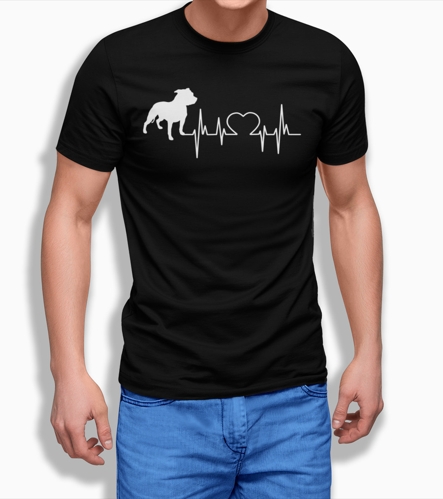American Pit Bull Terrier Heartbeat Line T-Shirt