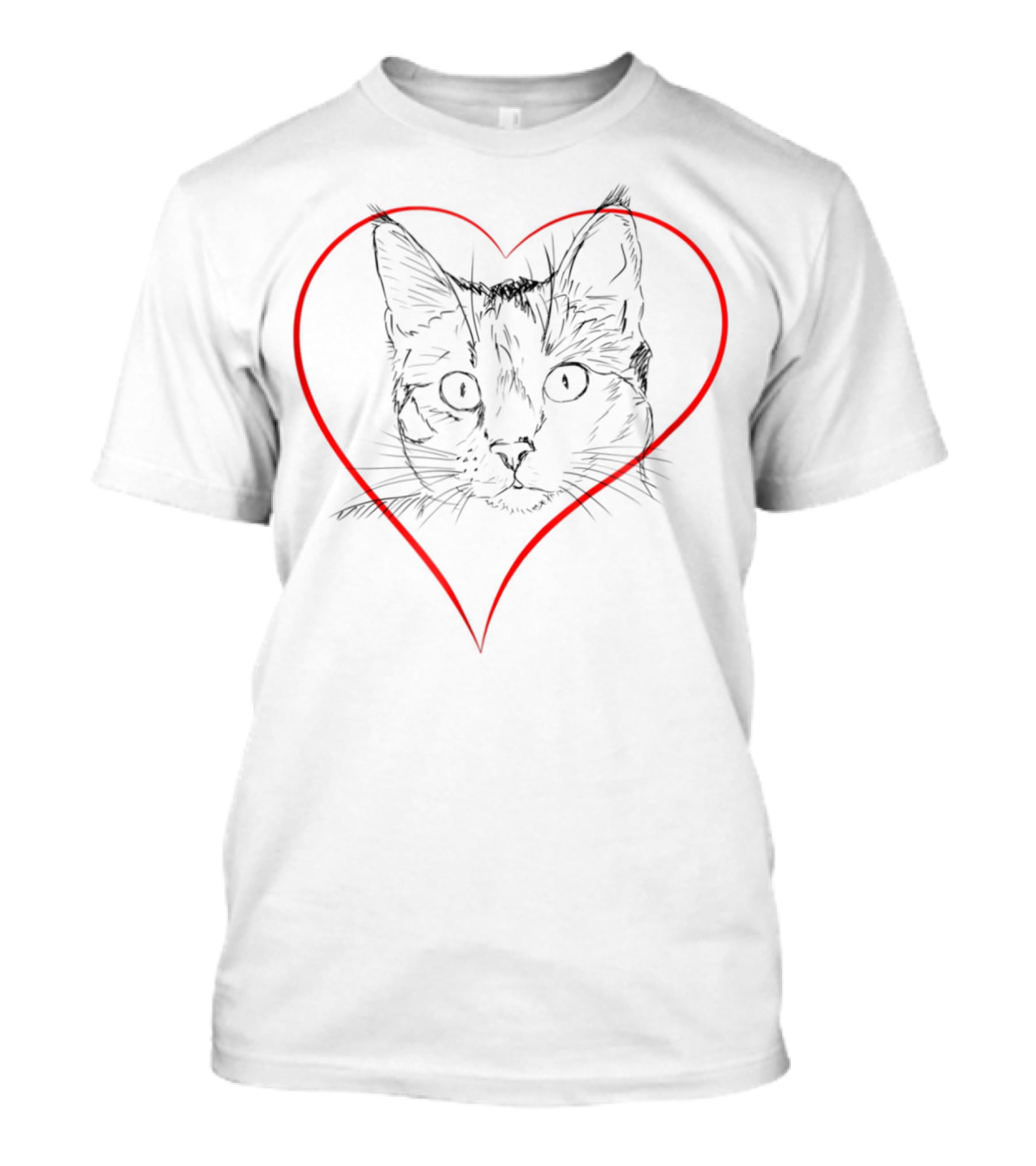 Cats Funny Cat Love Kitten Cat Mom And Cat Dad Heart Shape T-Shirt
