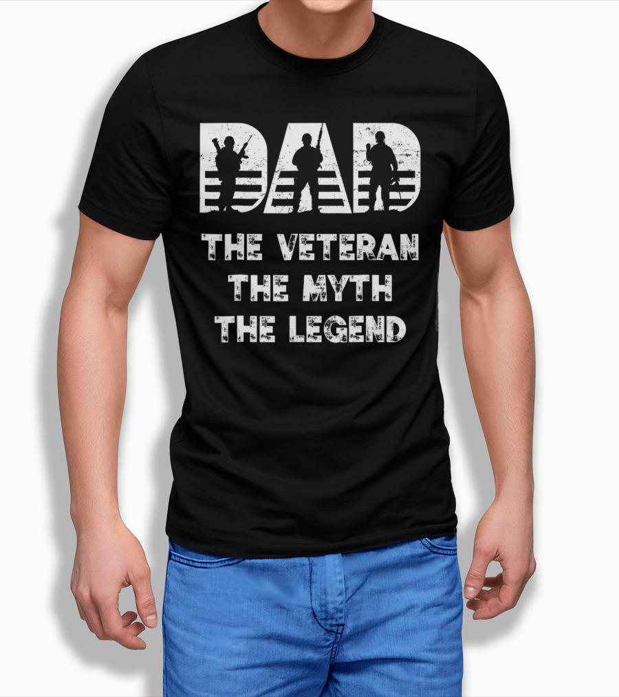 Dad Veteran Myth Legend Perfect for Veteran Dad 55 T-Shirt