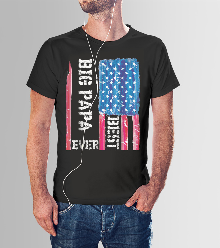 Best Big Papa Ever Distressed American Flag T-Shirt