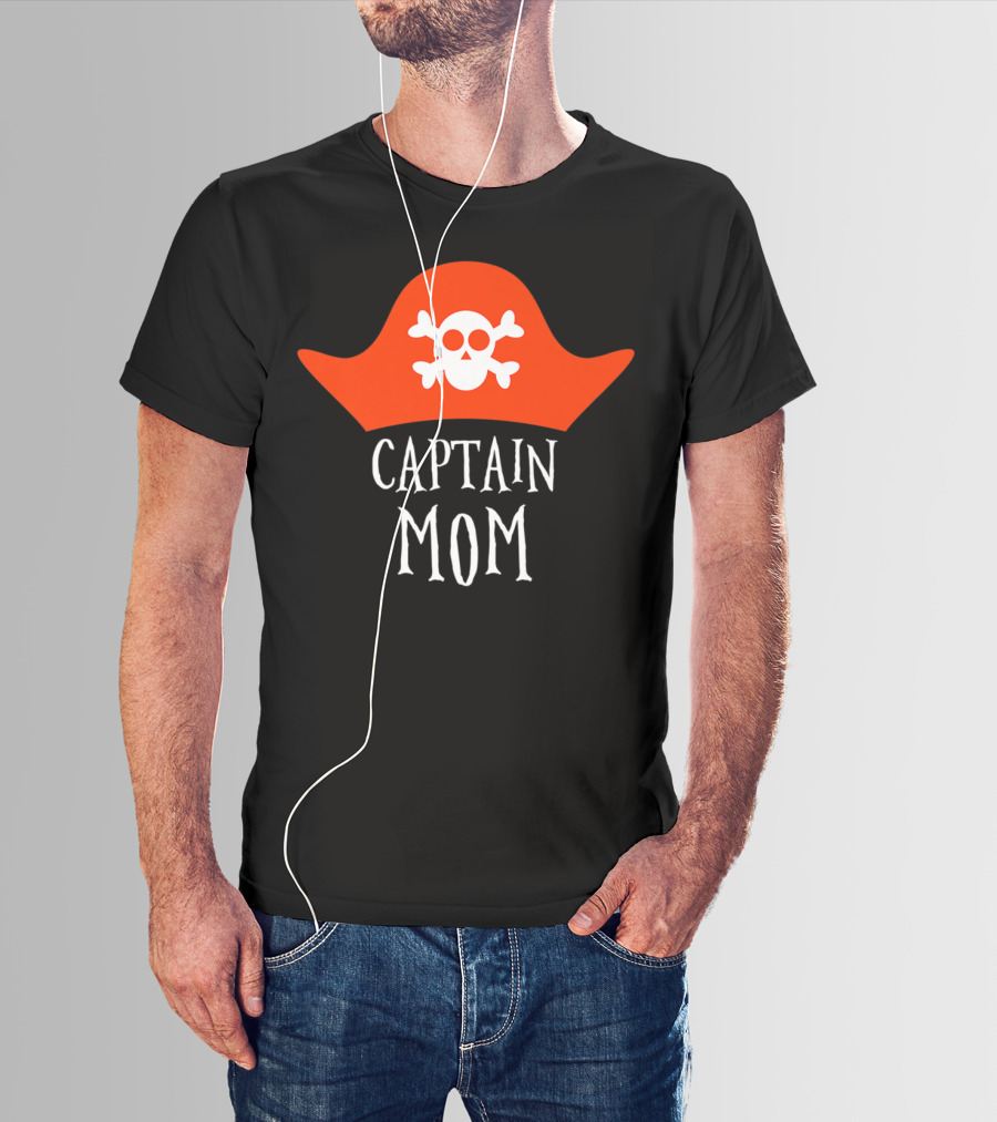 Captain Mom Pirate Skull Halloween Costume 84 T-Shirt