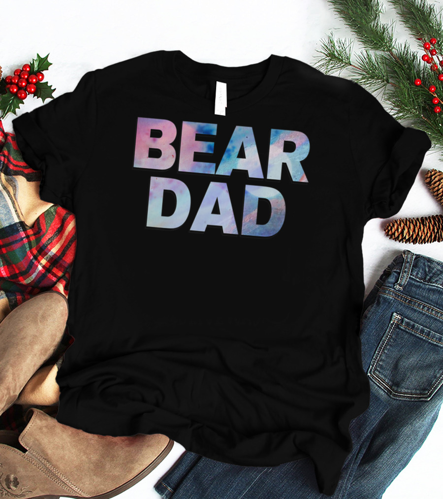 Bear Dad Pastel Text T-Shirt