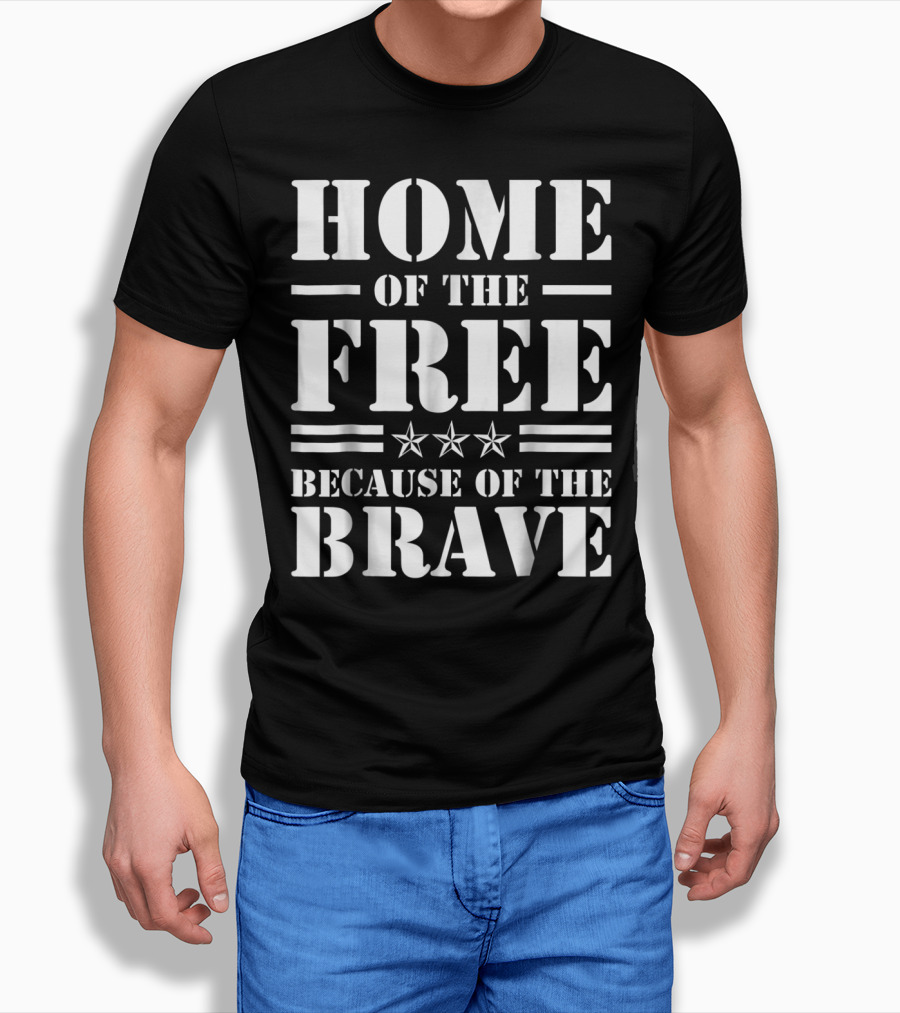 Home Of The Free Because Of The Brave Club Iraq USA Dad Grandpa Veterans Day T-Shirt