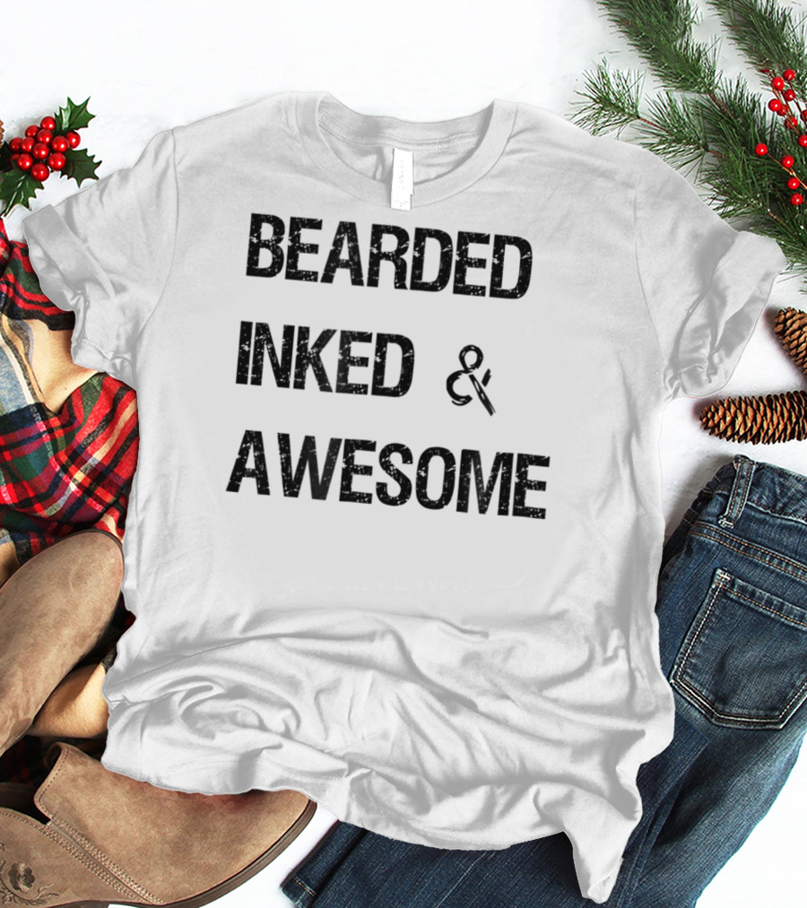 Bearded Inked And Awesome Christmas Husbands18 T-Shirt
