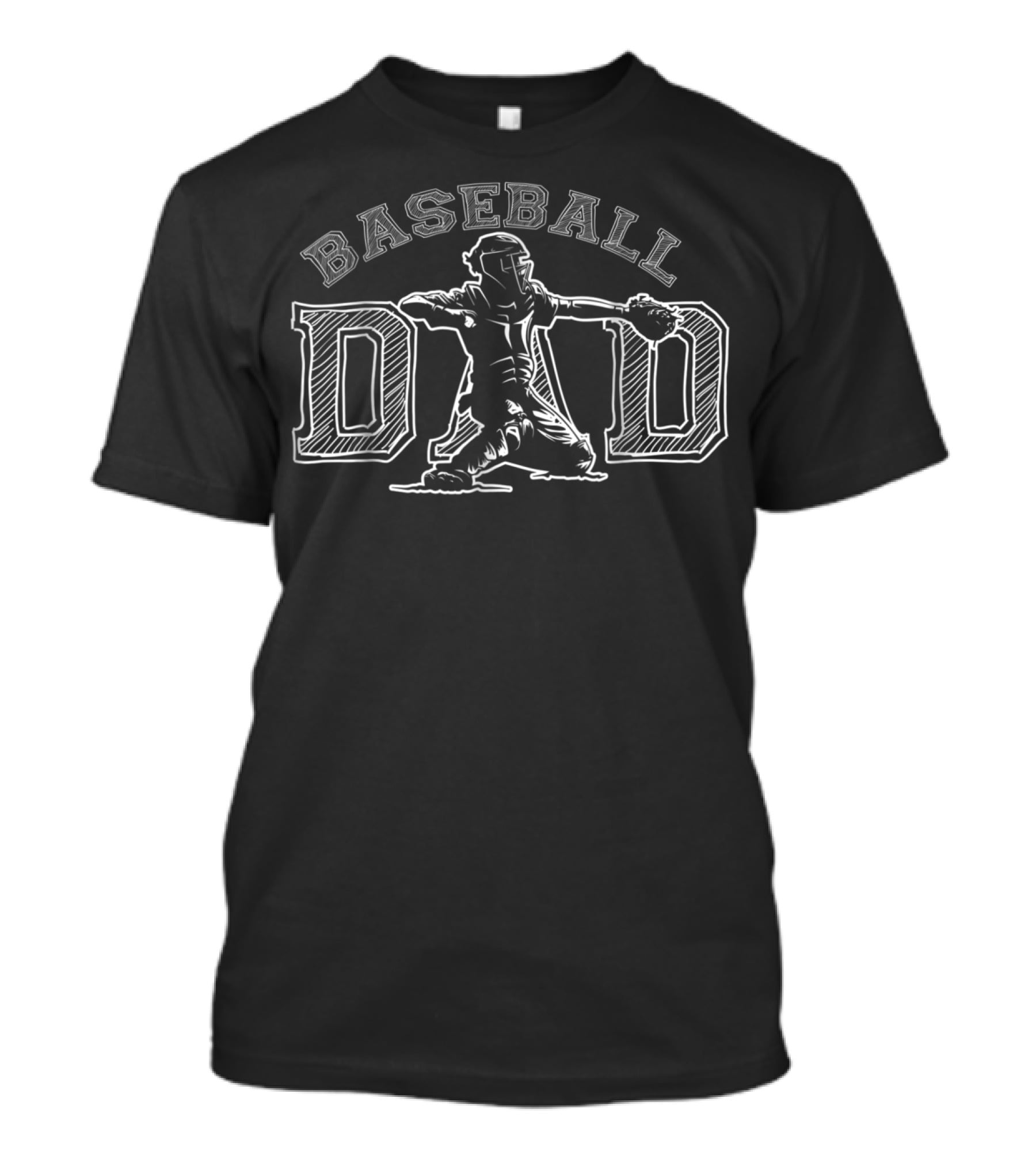BASEBALL DAD CATCHER PLAYER VINTAGE SKETCH T-Shirt