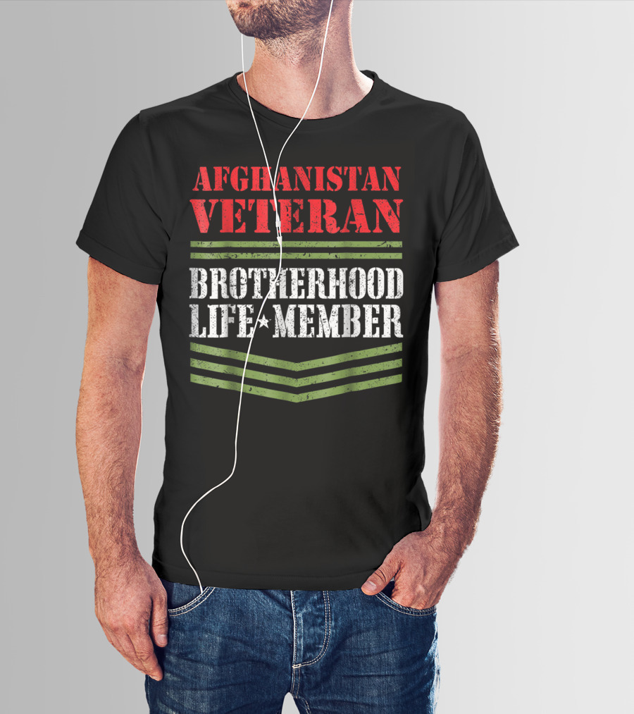 Afghanistan Veteran Brotherhood Life Member Dad Grandpa Veterans Day T-Shirt