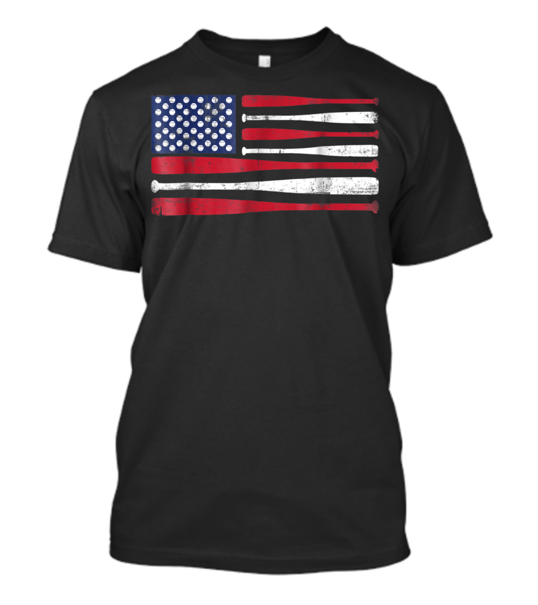 American Flag Baseball Bat T-Shirt