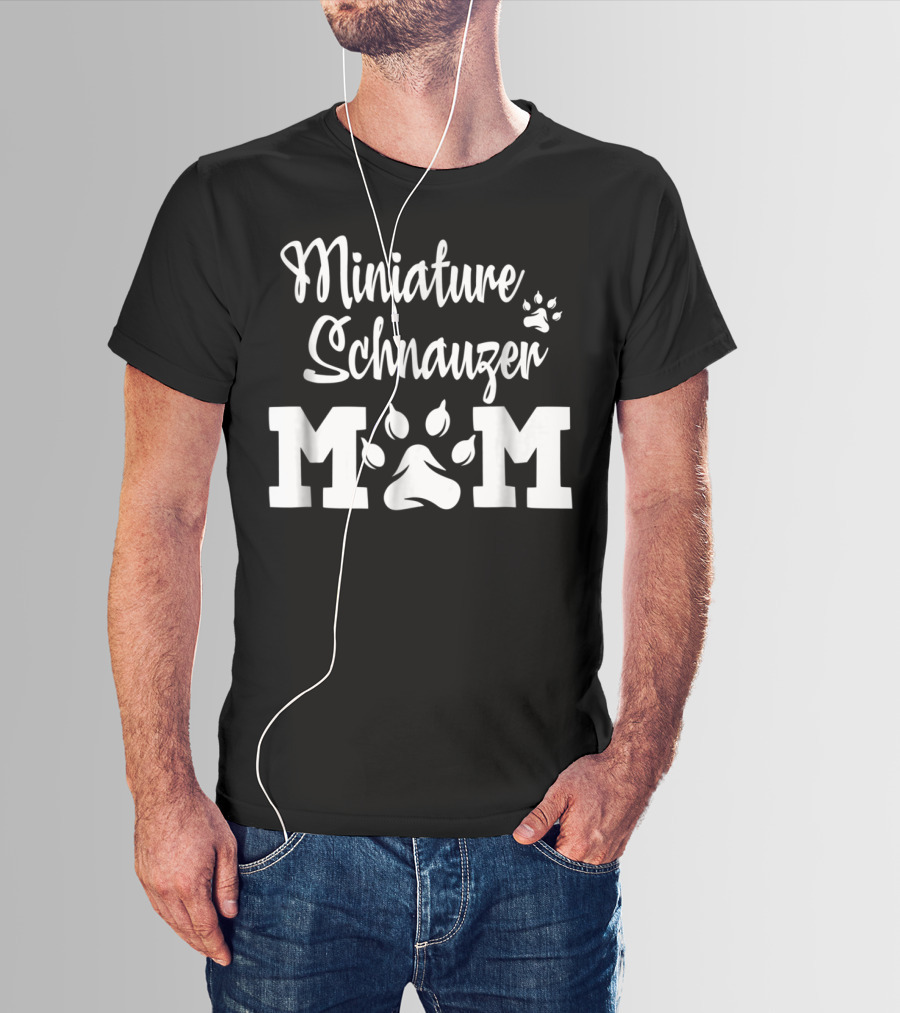 Miniature Schnauzer Mom Pawprint T-Shirt
