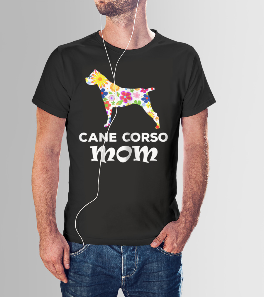 Cane Corso Mom Floral Dog T-Shirt