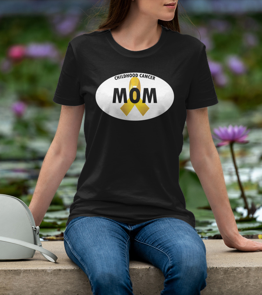 Childhood Cancer Mom Yellow Ribbon Awareness T-Shirt