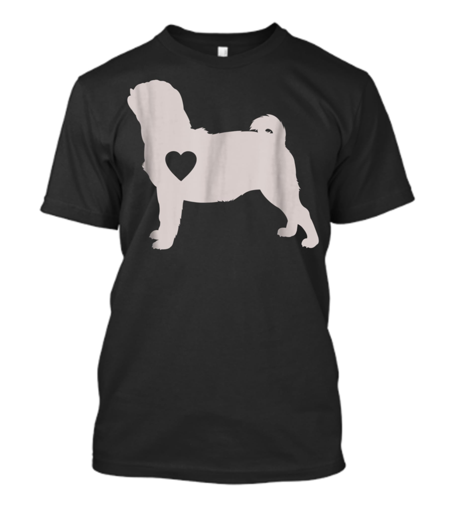 Pug Love Heart Silhouette Dog Idea Pug Dog T-Shirt