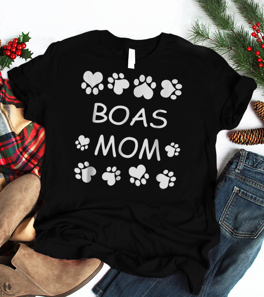 BOAS MOM Paw Heart Pattern Christmas Birthday T-Shirt