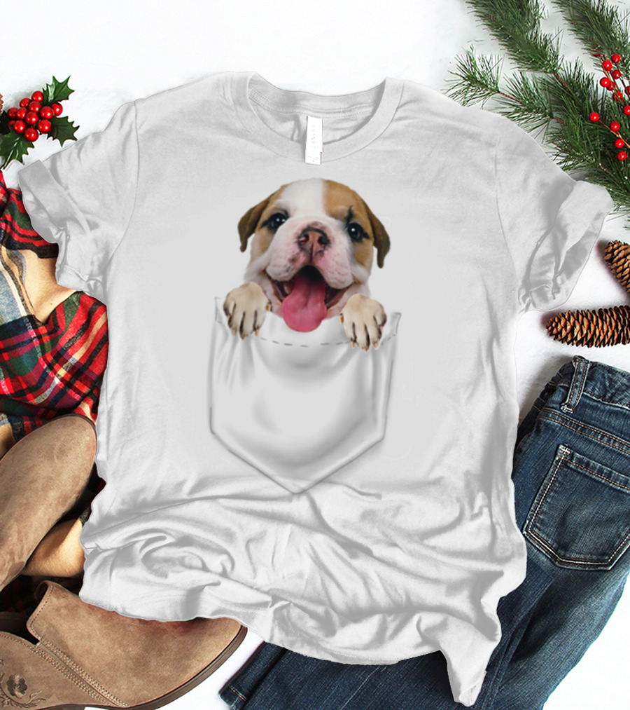 Bulldog In Your Front Pocket Bulldog Mom Loves 75 T-Shirt