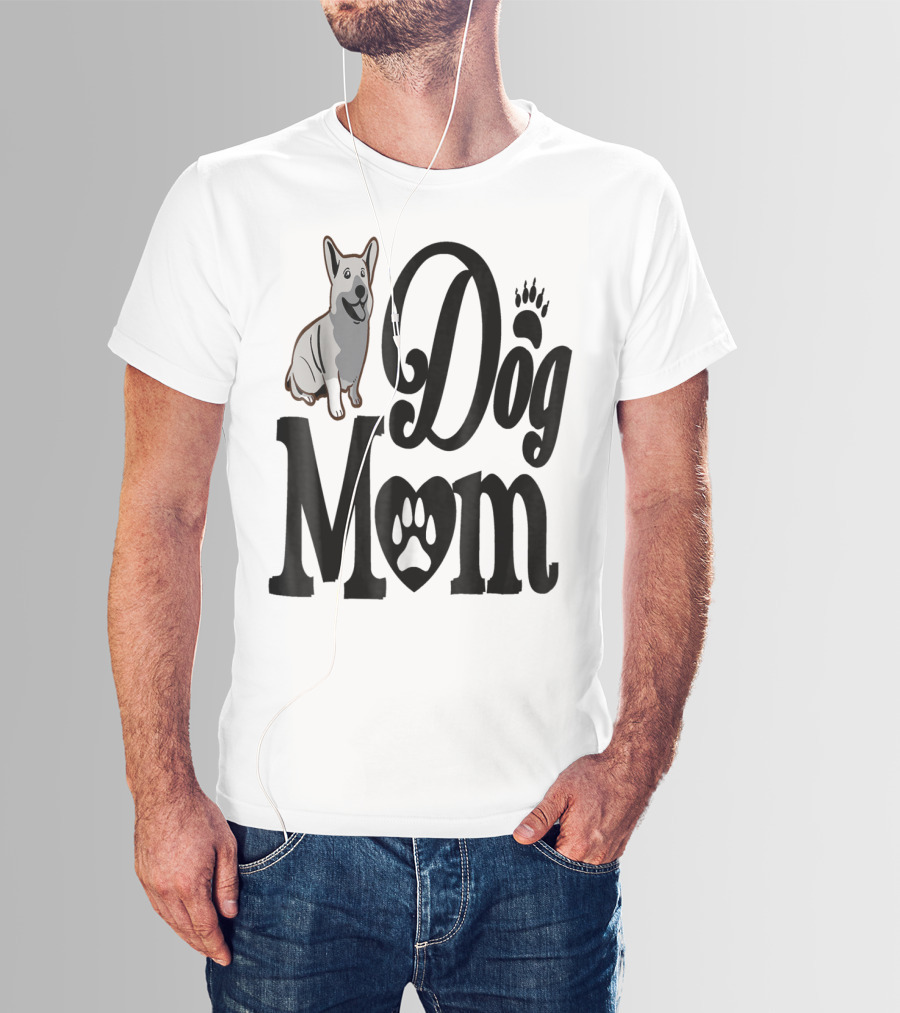 Dog Mom Paw Print German Shepherd T-Shirt