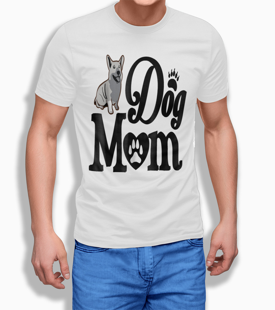 Dog Mom Paw Print German Shepherd T-Shirt