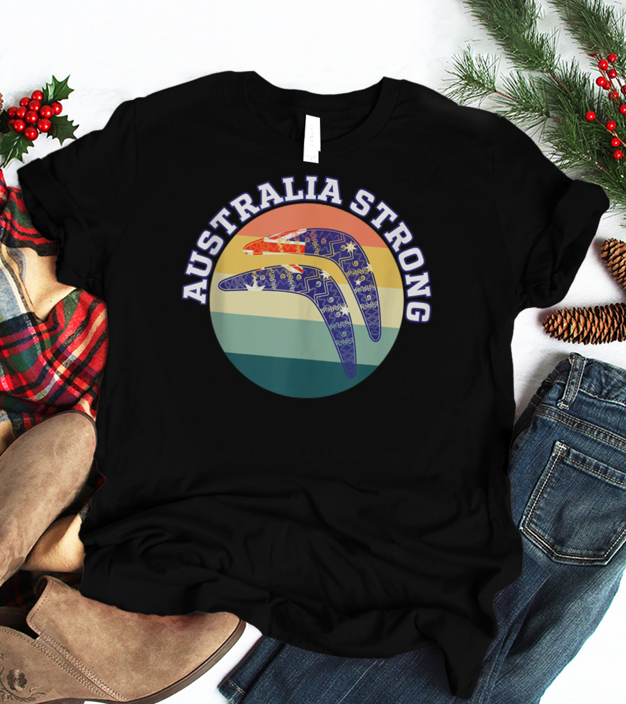 Australia Strong Boomerang Rainbow Circle T-Shirt
