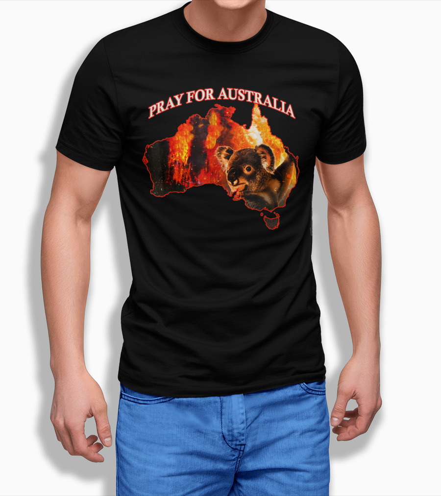 Pray For Australia Australian Koala Fire Map T-Shirt
