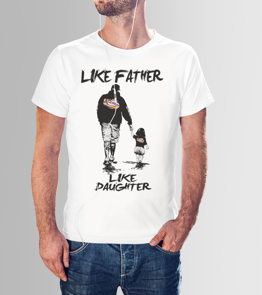 LSU Tigers Like Father Like Daughter Fan Walking Together T-Shirt