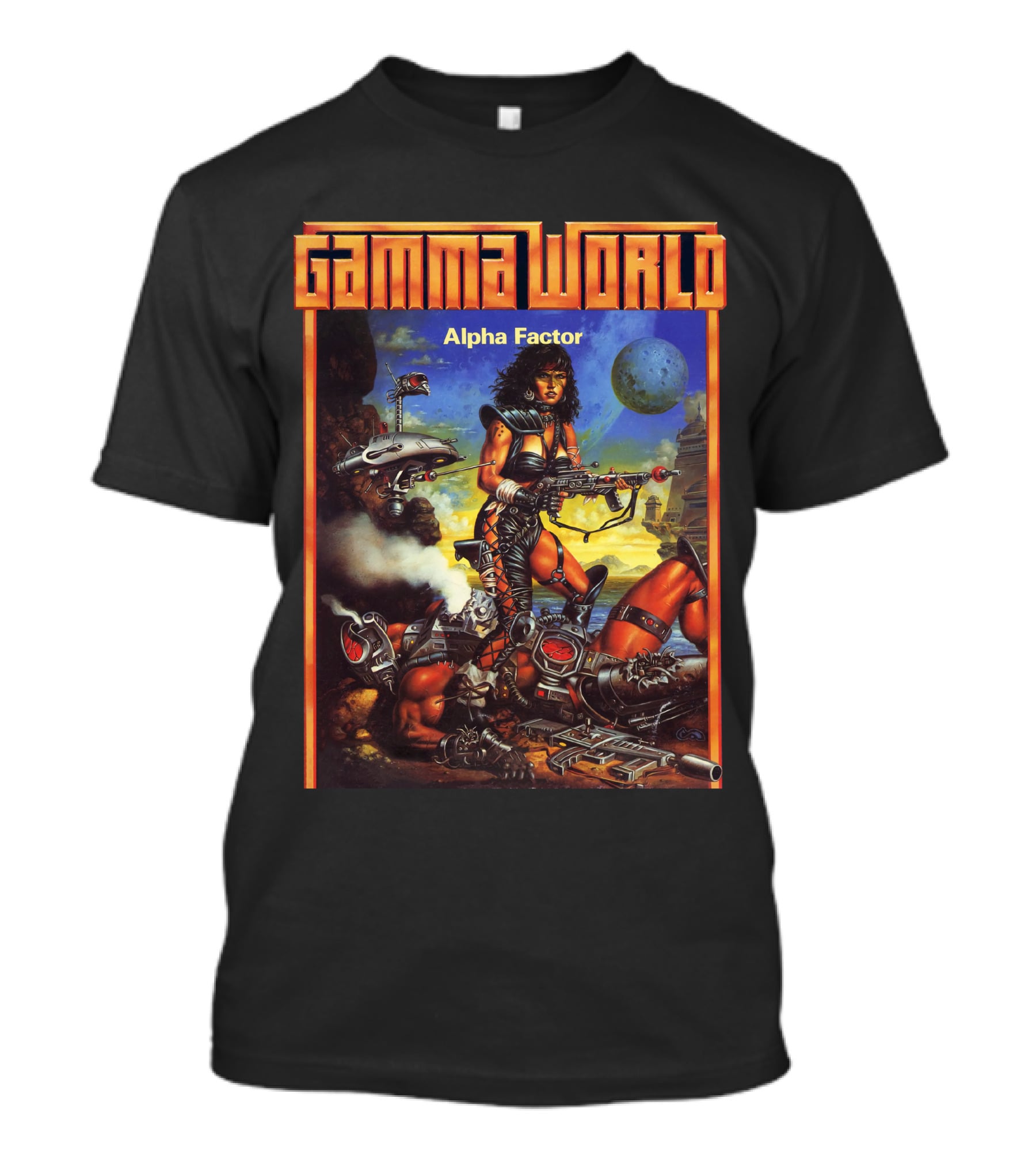 Gamma World Alpha Factor Futuristic Battle Planet Adventure T-Shirt