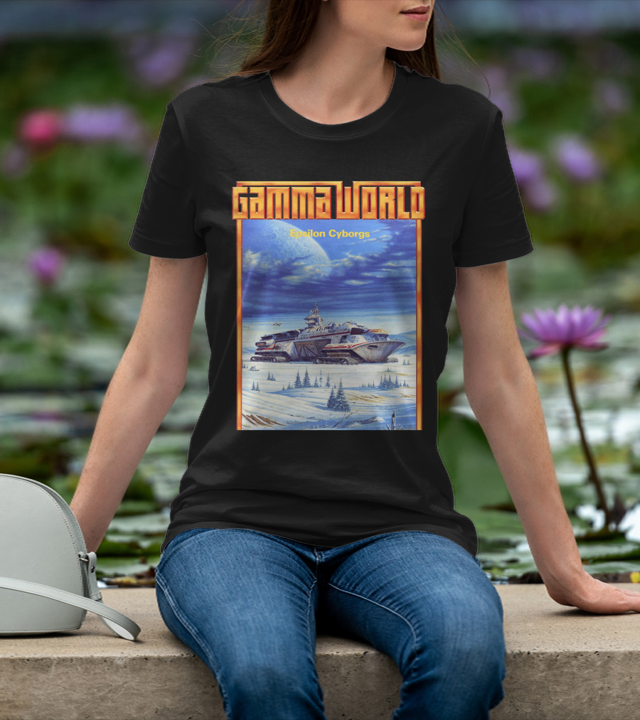 Gamma World Epsilon Cyborgs Snowy Landscape Spaceship Adventure T-Shirt