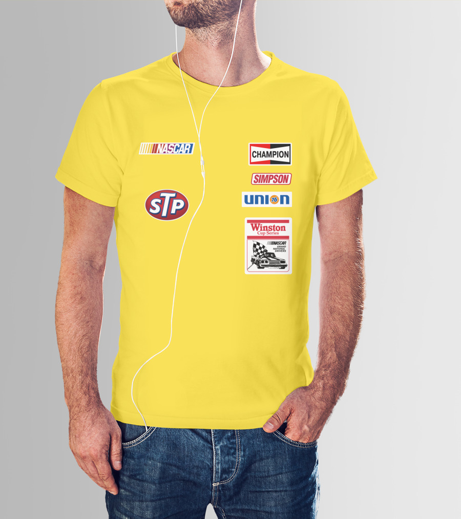 NASCAR STP Champion Simpson Union 76 Winston Cup Series Yellow Suit T-Shirt