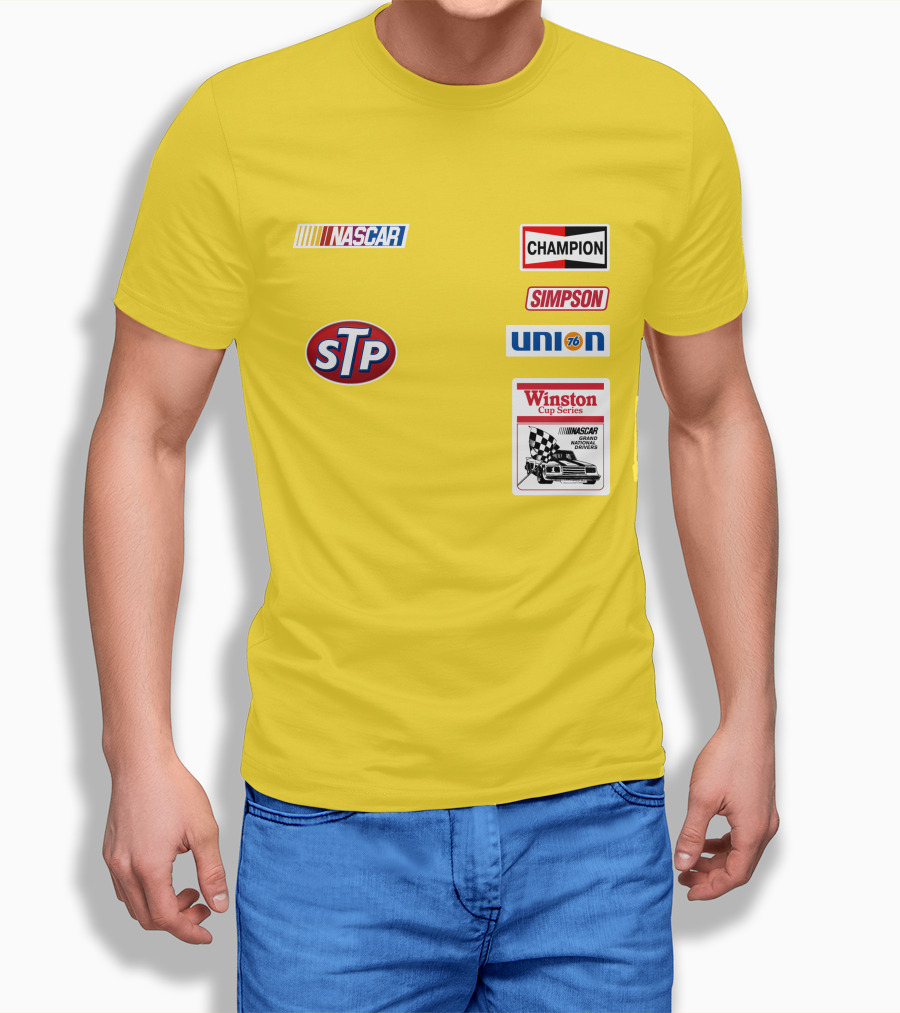 NASCAR STP Champion Simpson Union 76 Winston Cup Series Yellow Suit T-Shirt