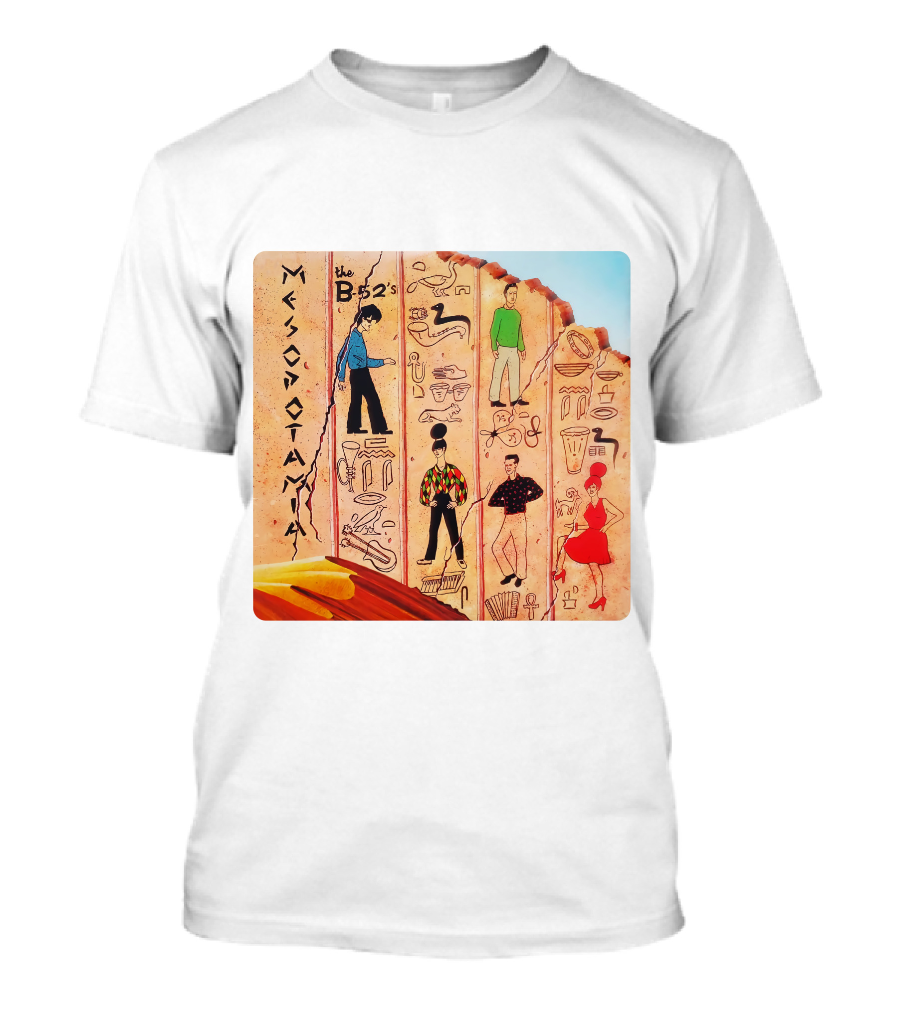 The B-52's Mesopotamia Album Art With Ancient Symbols And Figures T-Shirt