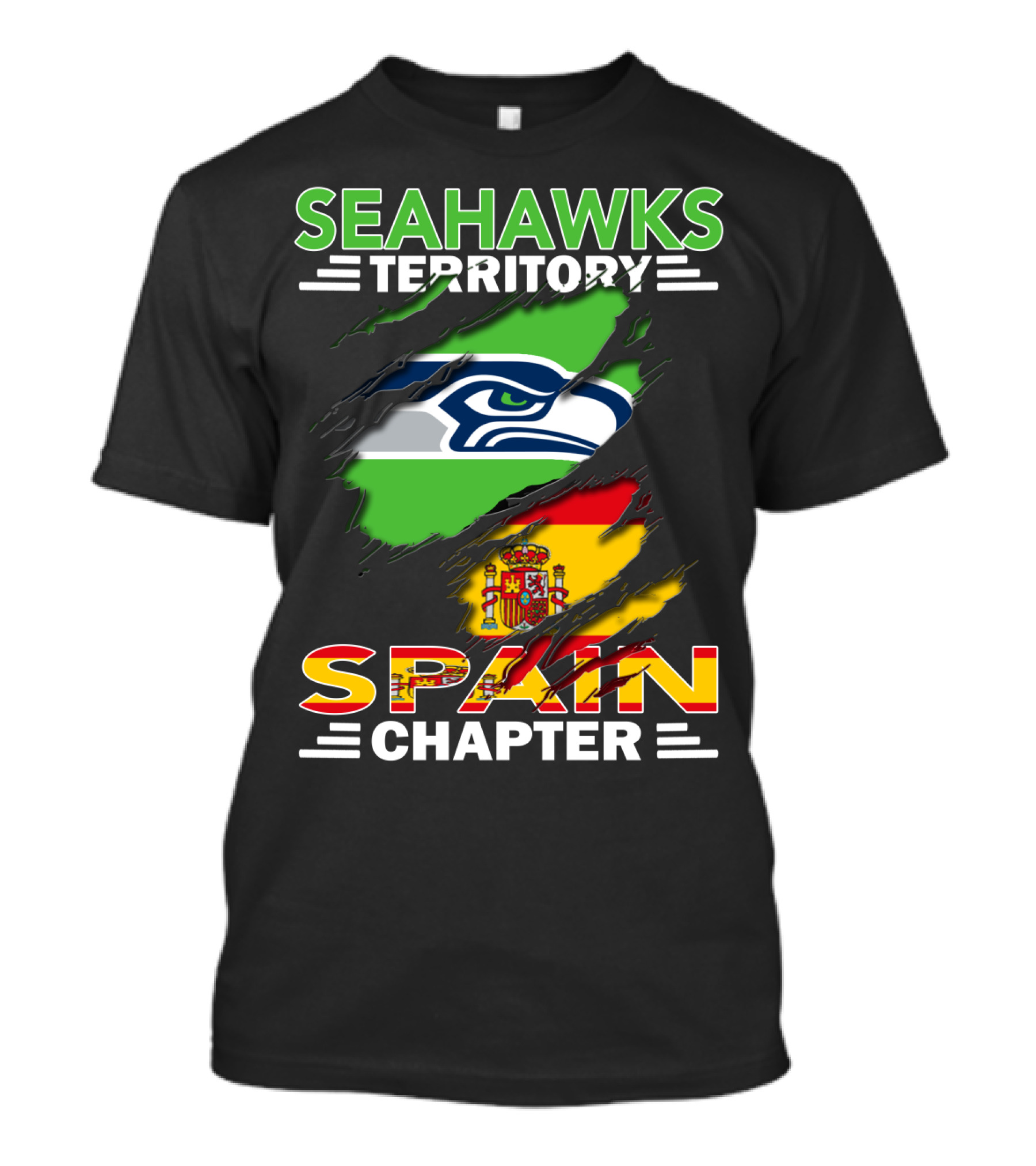 Seahawks Territory Spain Chapter Flag Logo Mix T-Shirt