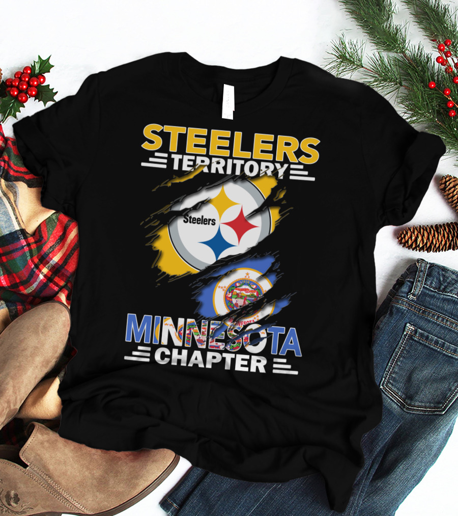 Steelers Territory Minnesota Chapter Steelers Logo Minnesota Flag T-Shirt
