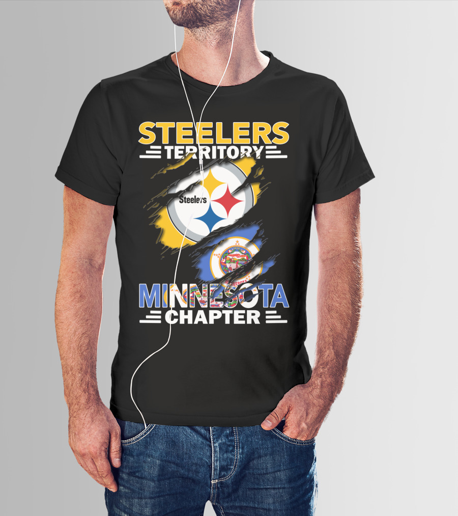 Steelers Territory Minnesota Chapter Steelers Logo Minnesota Flag T-Shirt