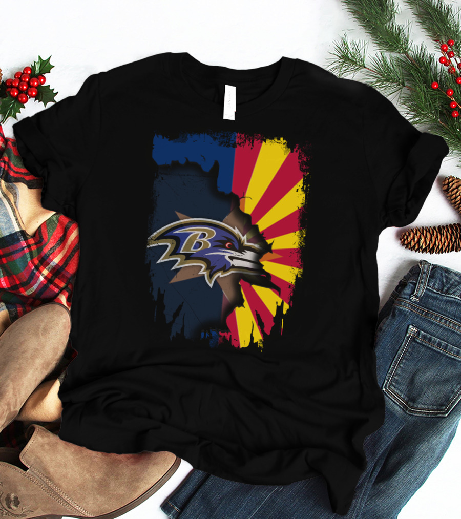 Arizona Meets Baltimore Ravens Team Pride Fan T-Shirt