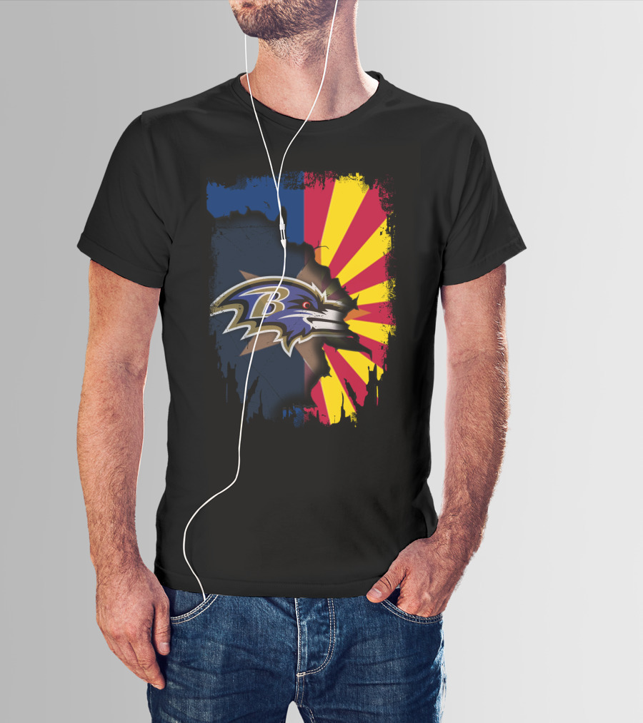 Arizona Meets Baltimore Ravens Team Pride Fan T-Shirt